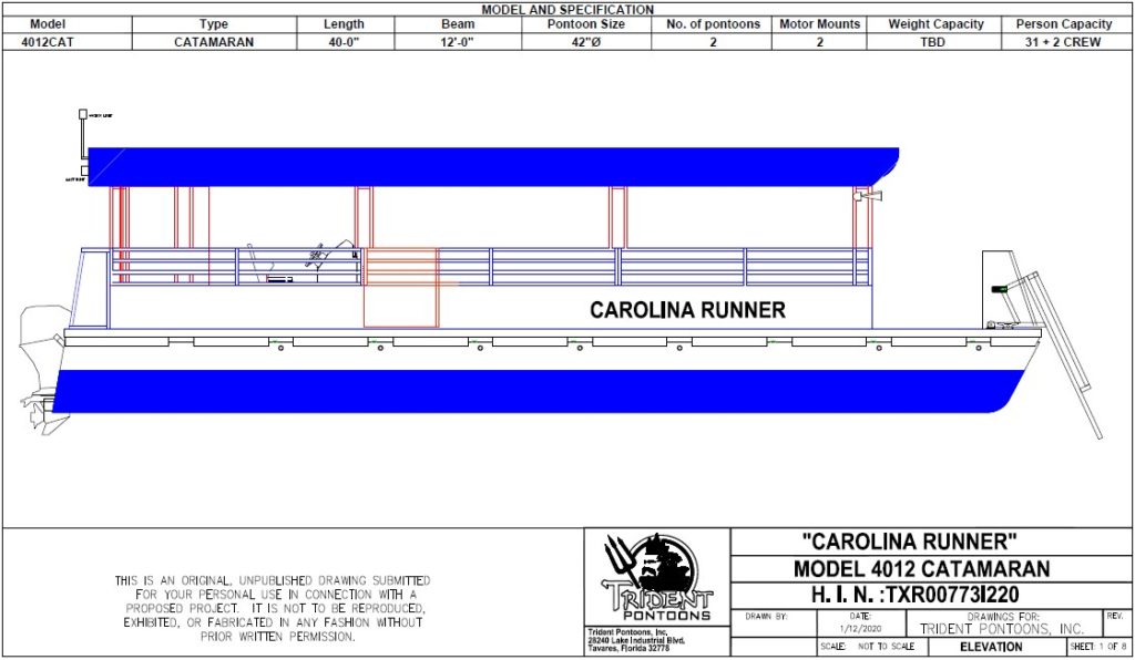 drawing of carolina runner cruise ship